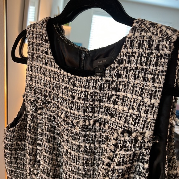 J. Crew Textured Tweed Black & White Dress - A-Line. Work Wear - Picture 4 of 5